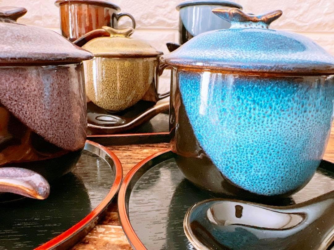 蓋物 ペア 色絵付 錦蒸し茶碗 金彩 古伊万里 蔵出し 初荷 【公式通販】